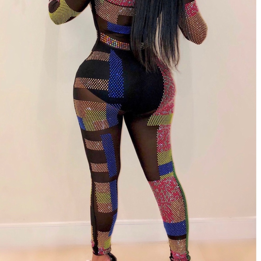Sexy rhinestone jumpsuit